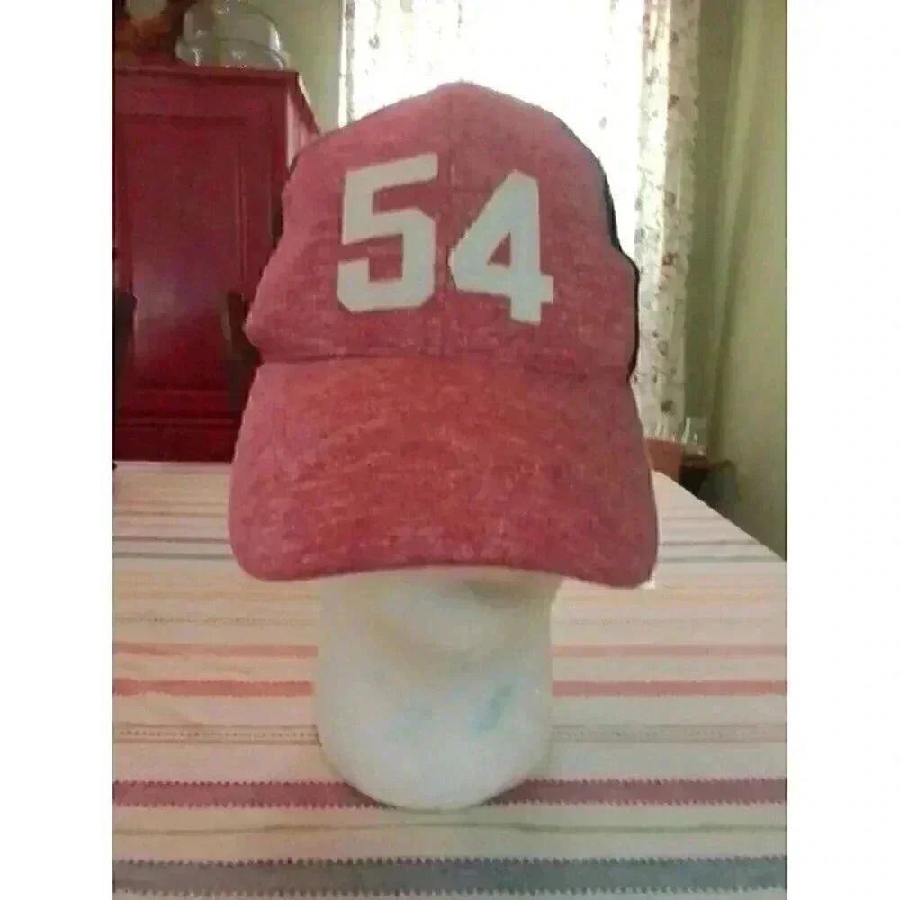 Red 54 Jesery Mesh Cap With Adjustable Back.